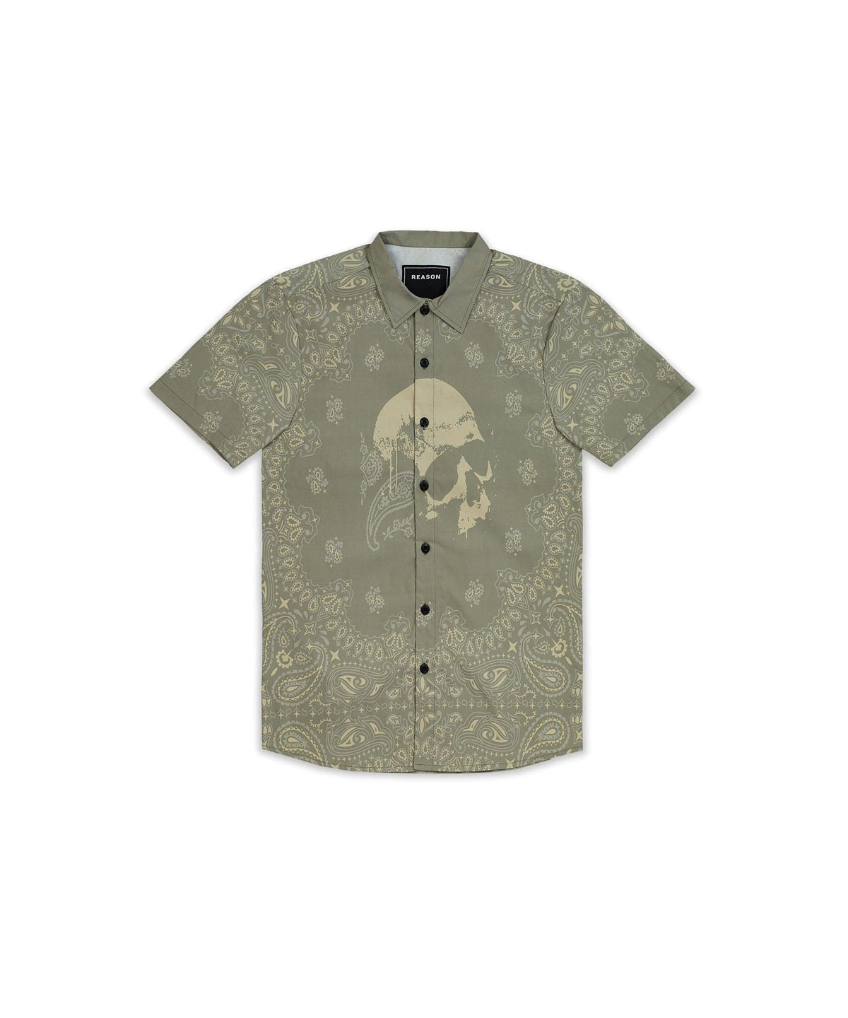Reason Clothing Discount Skull Paisley Ss Shirt