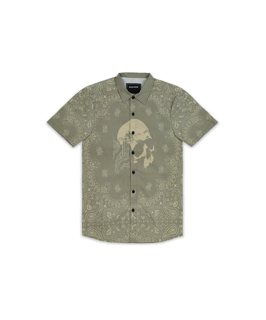 Reason Clothing Discount Skull Paisley Ss Shirt