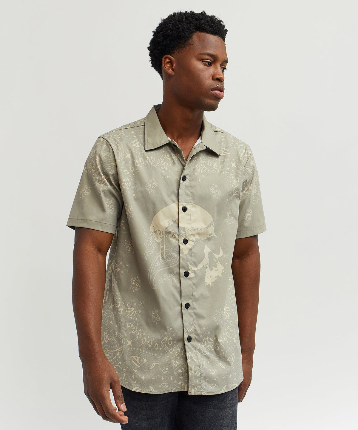 Reason Clothing Discount Skull Paisley Ss Shirt