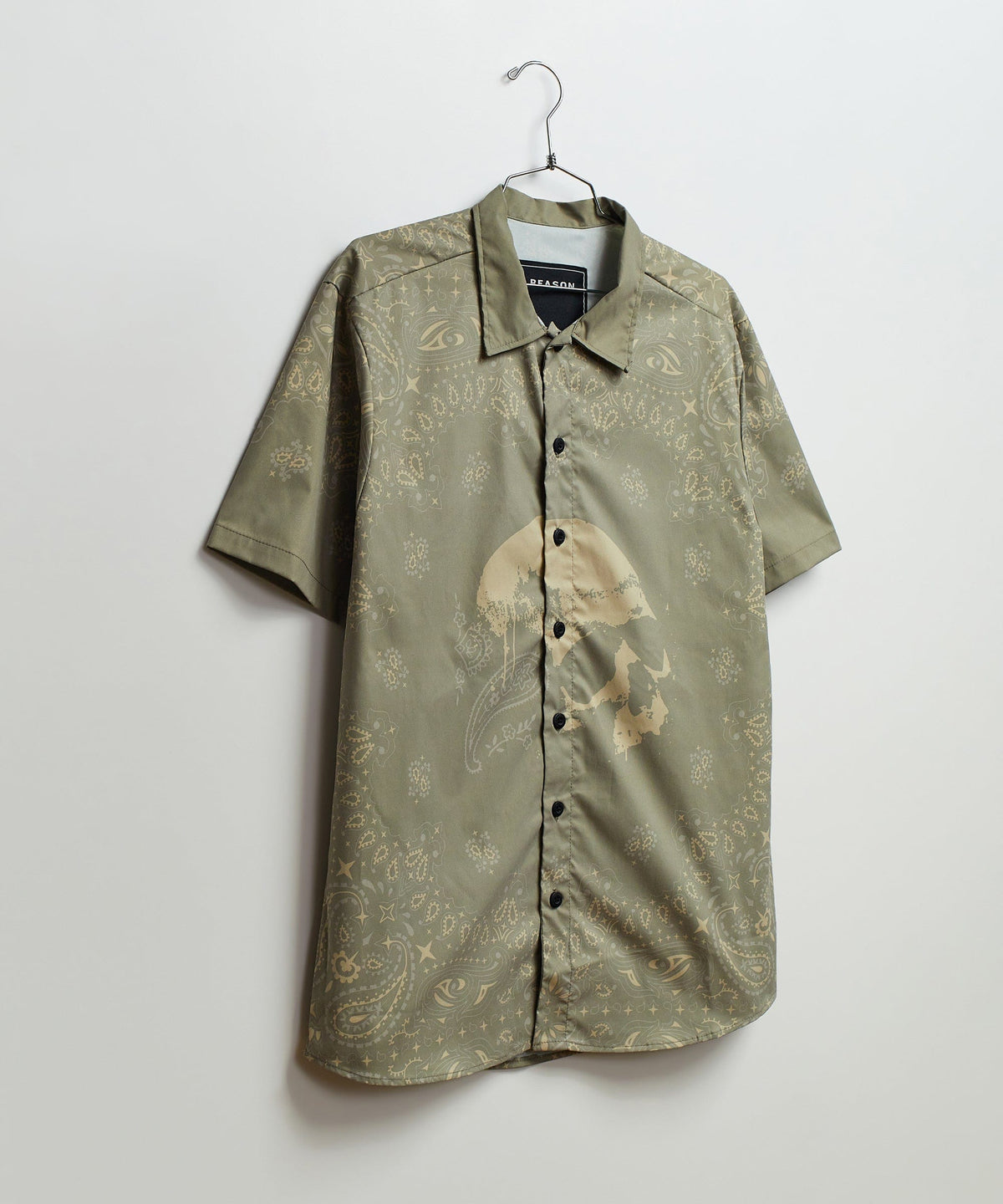 Reason Clothing Discount Skull Paisley Ss Shirt