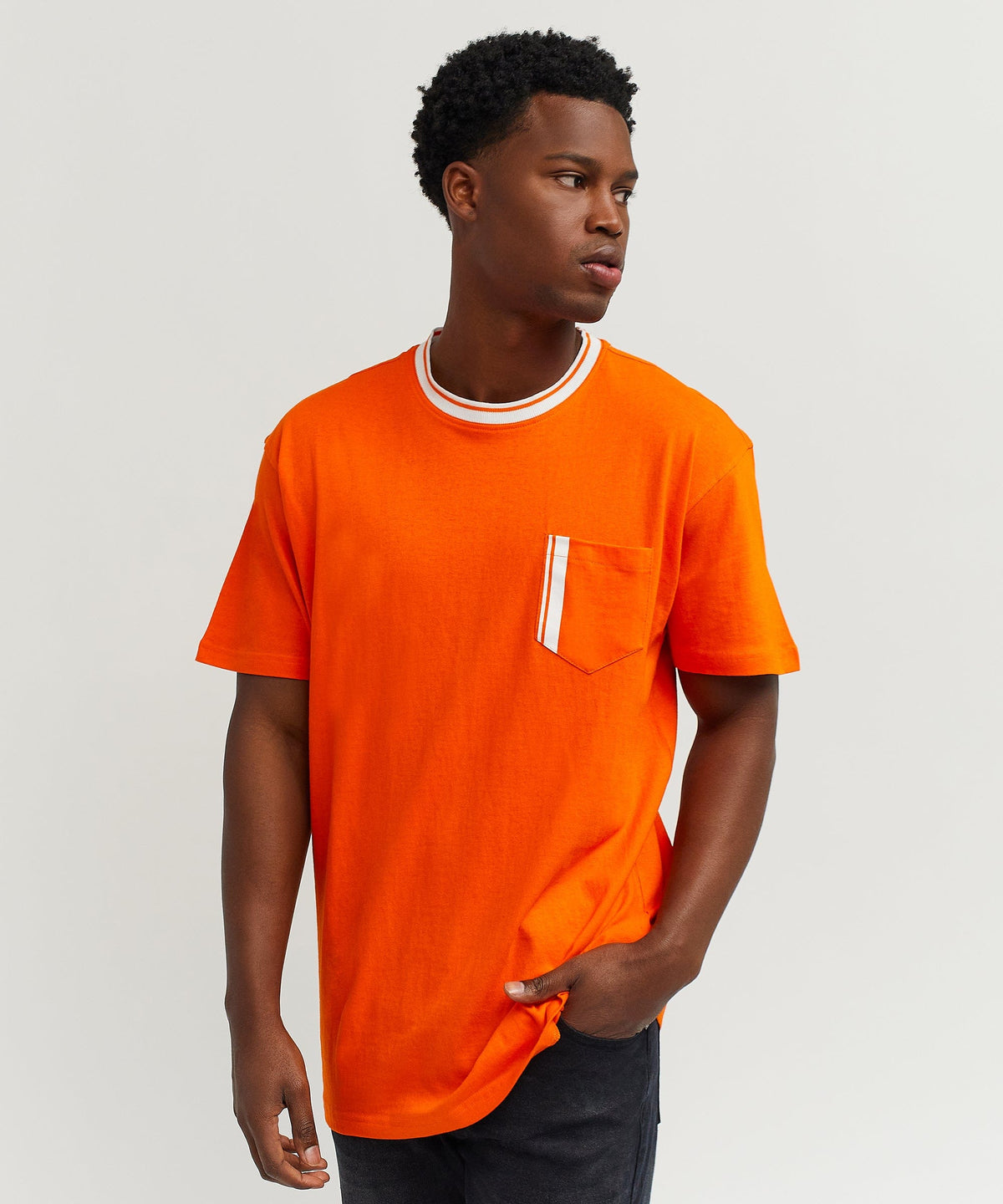 Reason Clothing Recommended Pocket Stripe Contrast Tee