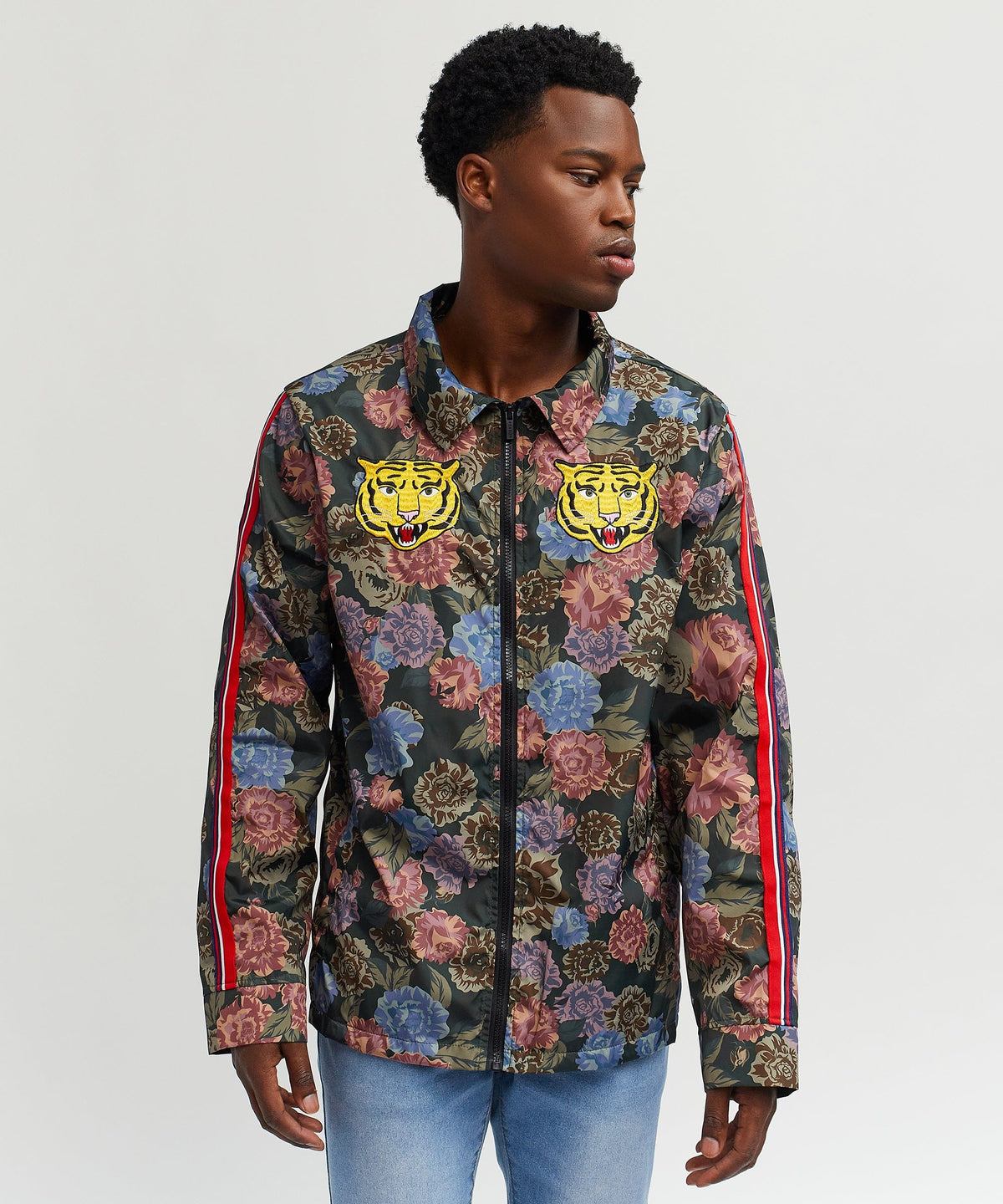 Reason Clothing Deals Fearless Tape Trim Nylon Jacket