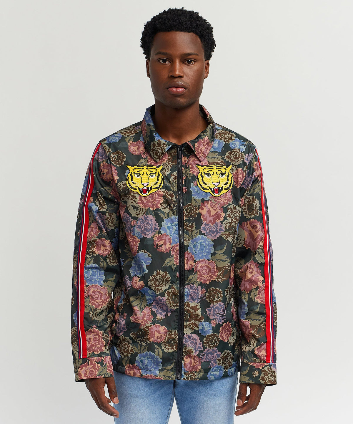Reason Clothing Deals Fearless Tape Trim Nylon Jacket