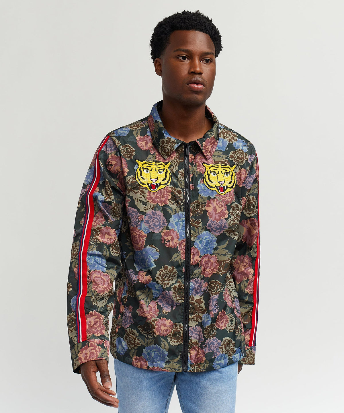 Reason Clothing Deals Fearless Tape Trim Nylon Jacket