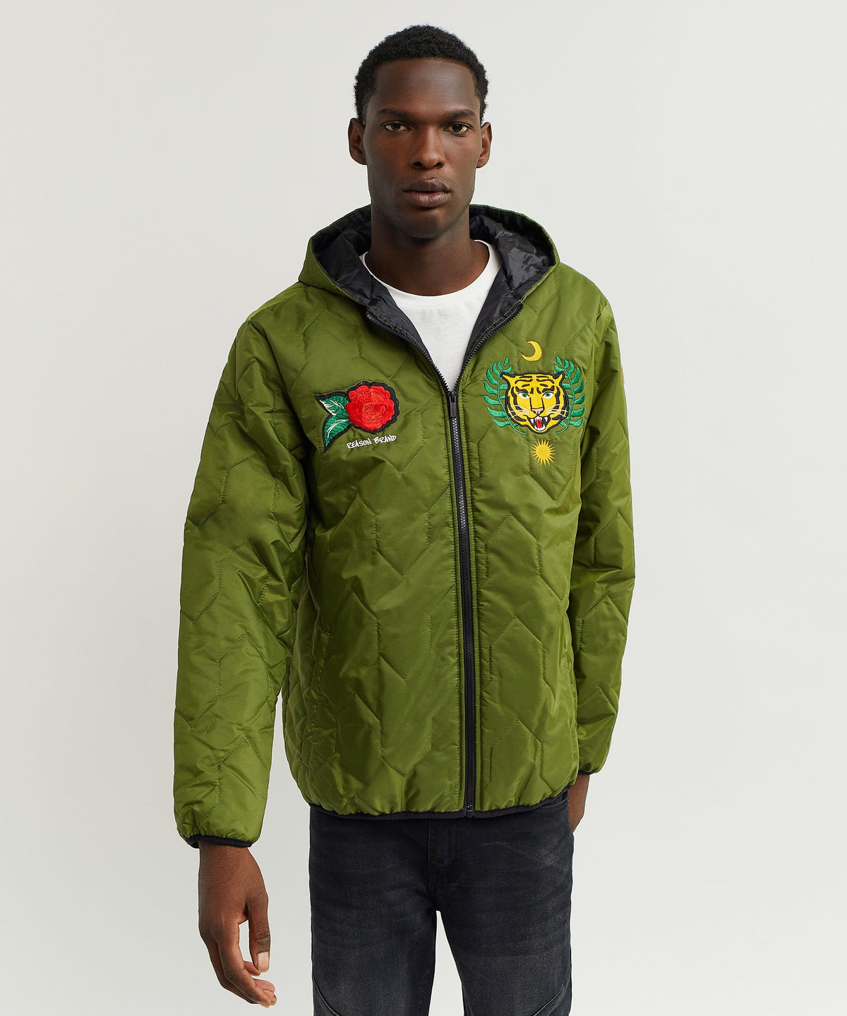Reason Clothing Discount Quilted Hooded Jacket
