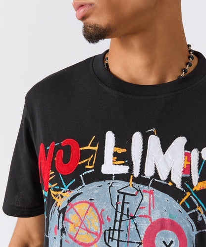 Reason Clothing Sale No Limits Graphic Short Sleeve Tee - Black