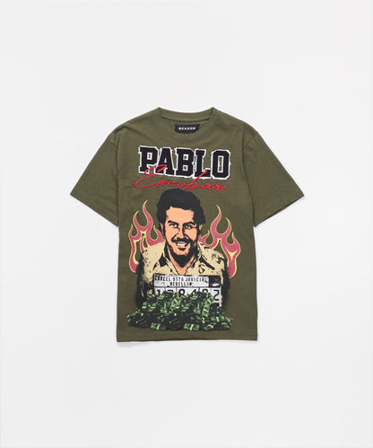 Reason Clothing Hot Sale Plus Size Pablo Mugshot Shorts Sleeve Tee - Olive Green