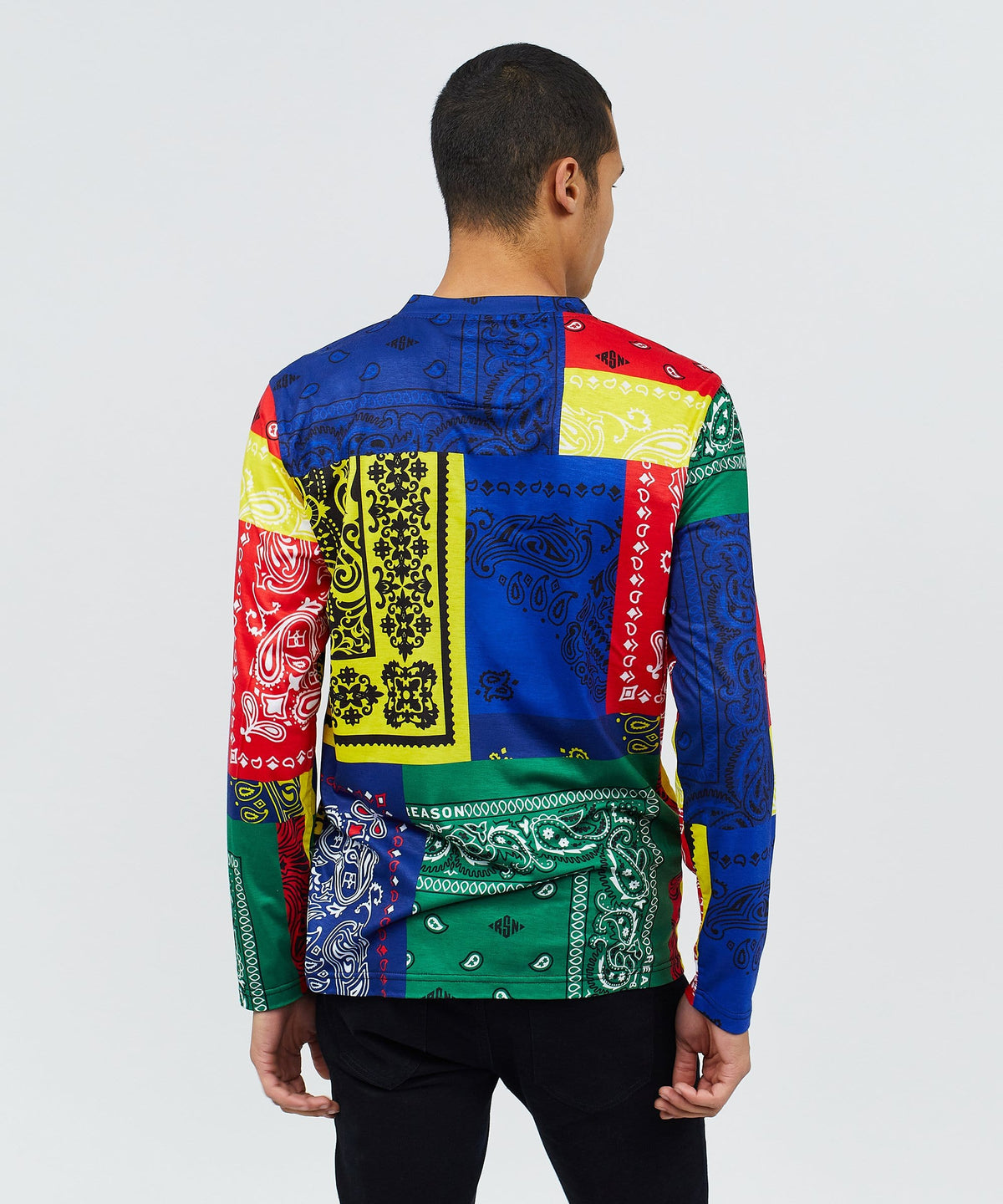 Reason Clothing Quality Bandana Multi Colored Long Sleeve Tee
