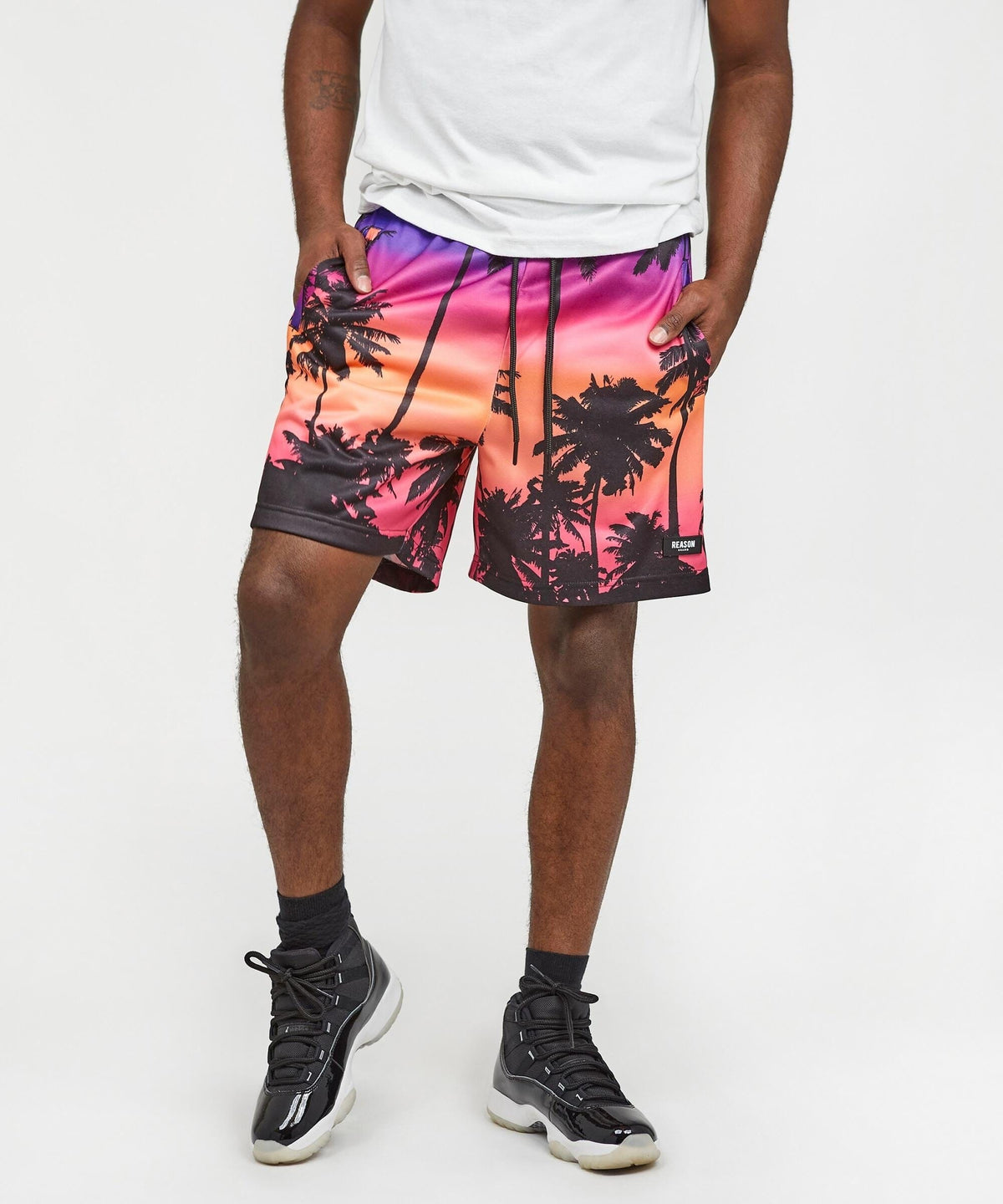 Reason Clothing Discount Night Strip Shorts