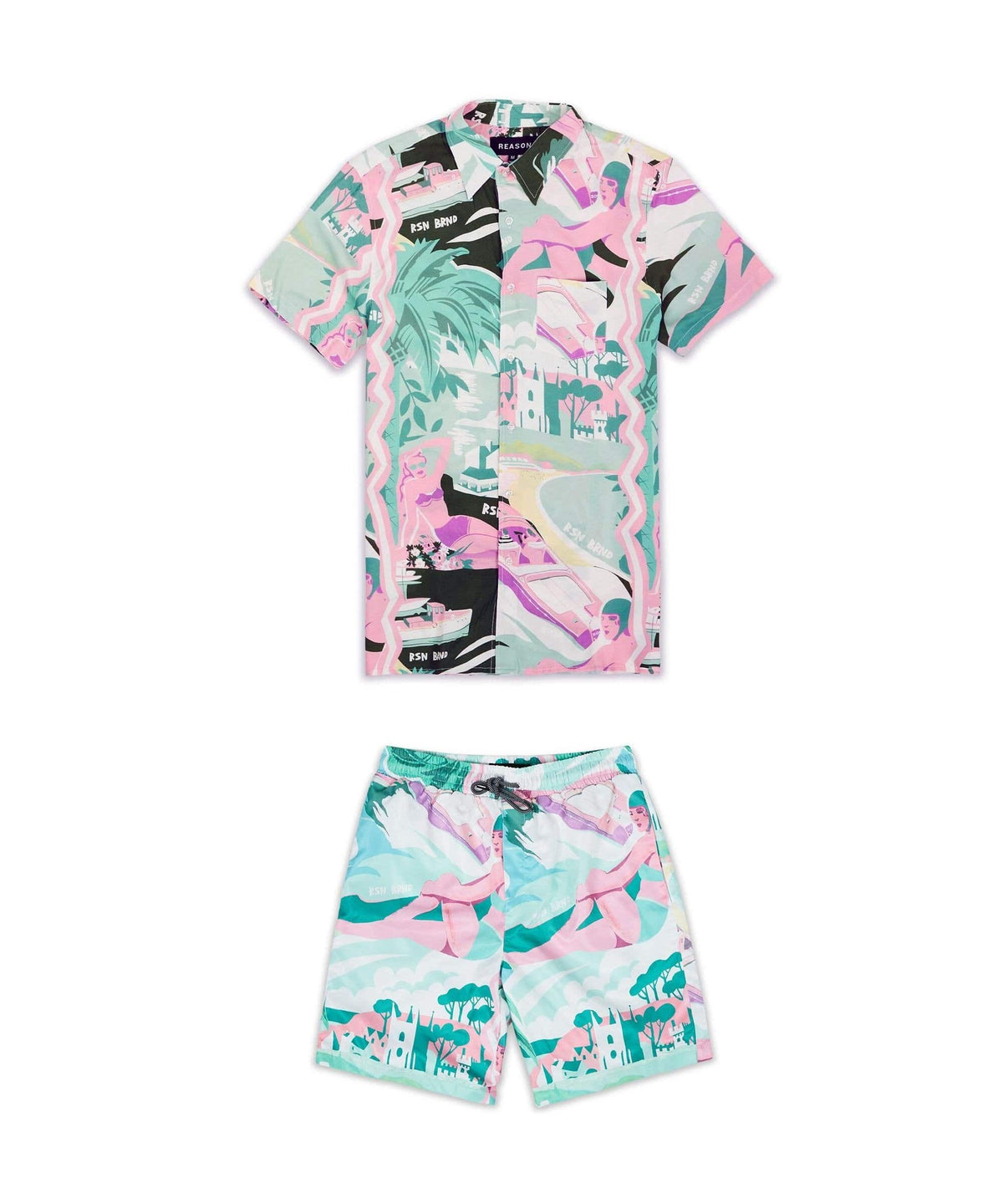 Reason Clothing Trusted Sail Shirt Shorts Set