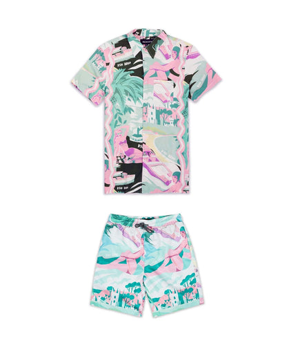 Reason Clothing Trusted Sail Shirt Shorts Set