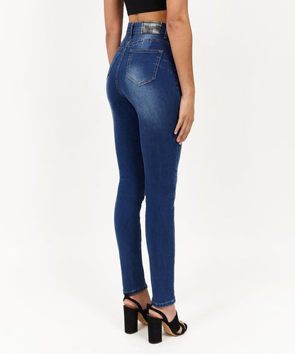 Reason Clothing Everyday Womens Avas Medium Wash Ripped Jeans