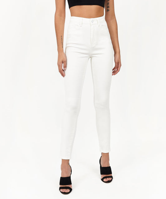 Reason Clothing Great Value Womens Chloe White Slim Jeans
