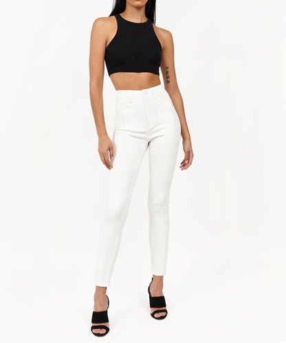 Reason Clothing Great Value Womens Chloe White Slim Jeans