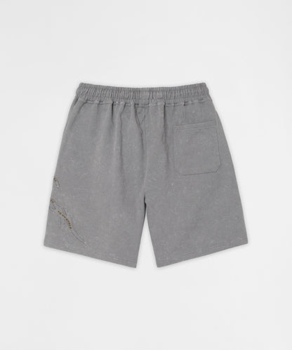 Reason Clothing Classic Plus Size Legends Acid Washed Short - Grey
