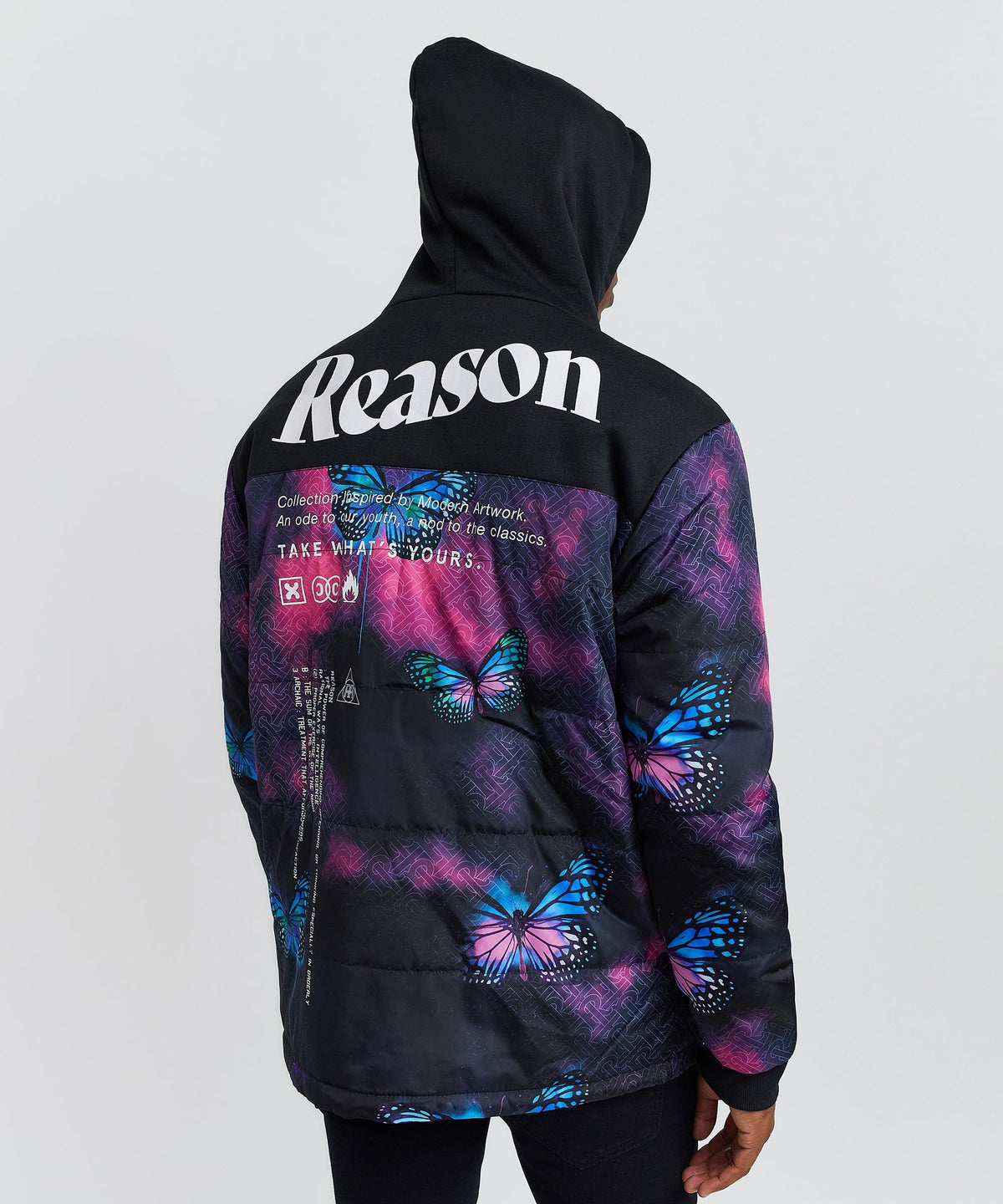 Reason Clothing Featured Butterfly Hybrid Logo Jacket With Hoodie