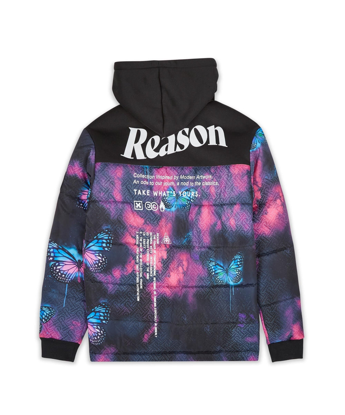 Reason Clothing Featured Butterfly Hybrid Logo Jacket With Hoodie