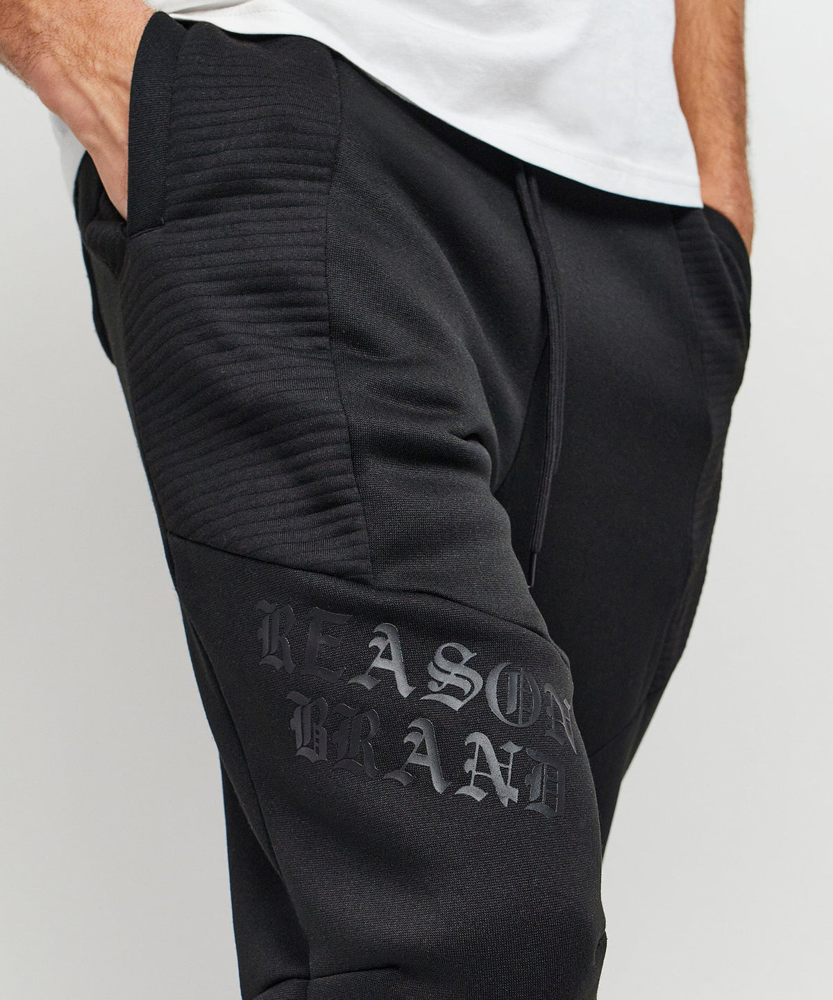 Reason Clothing Value Justin Moto Cuffed Slim Fit Black Jogger
