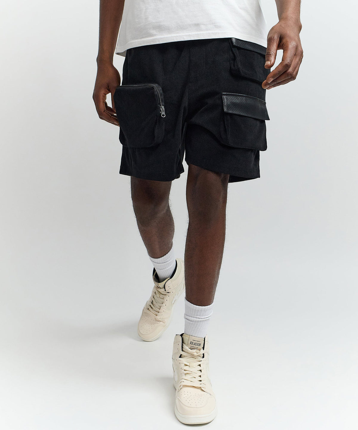 Reason Clothing Hot Sale Utility Shorts - Black