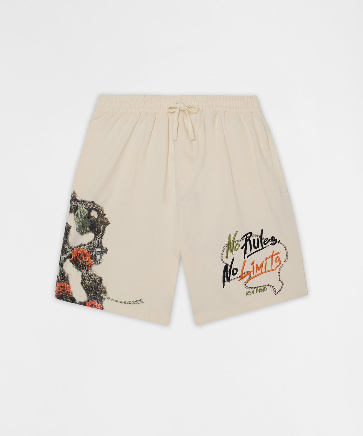 Reason Clothing Trusted Mercy No Rules Embroidered Short - Cream