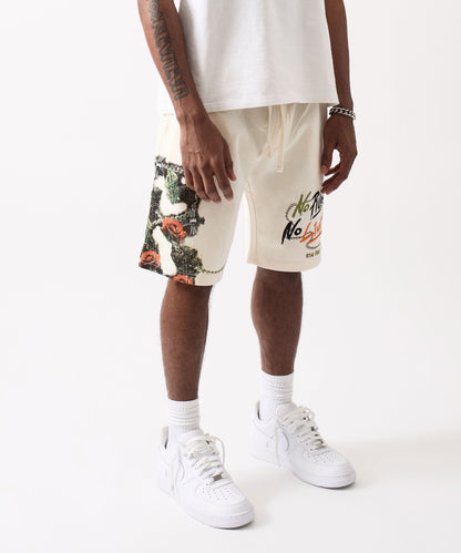 Reason Clothing Trusted Mercy No Rules Embroidered Short - Cream