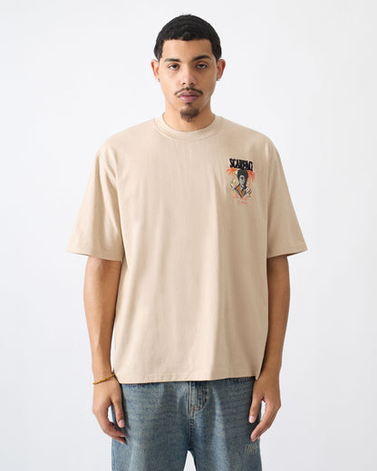 Reason Clothing Essential Scarface Money Embroidered Short Sleeve Tee - Khaki