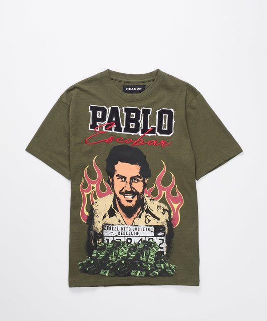 Reason Clothing Everyday Pablo Mugshot Graphic Short Sleeve Tee - Olive Green