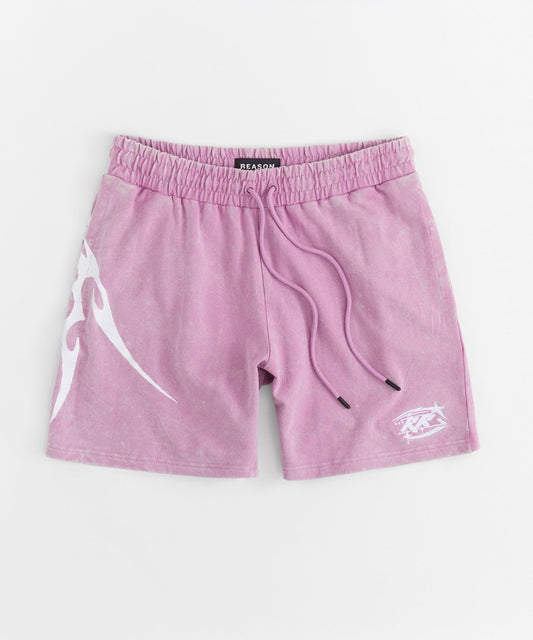 Reason Clothing Sale Washed Out Athletic Fit Short -Purple