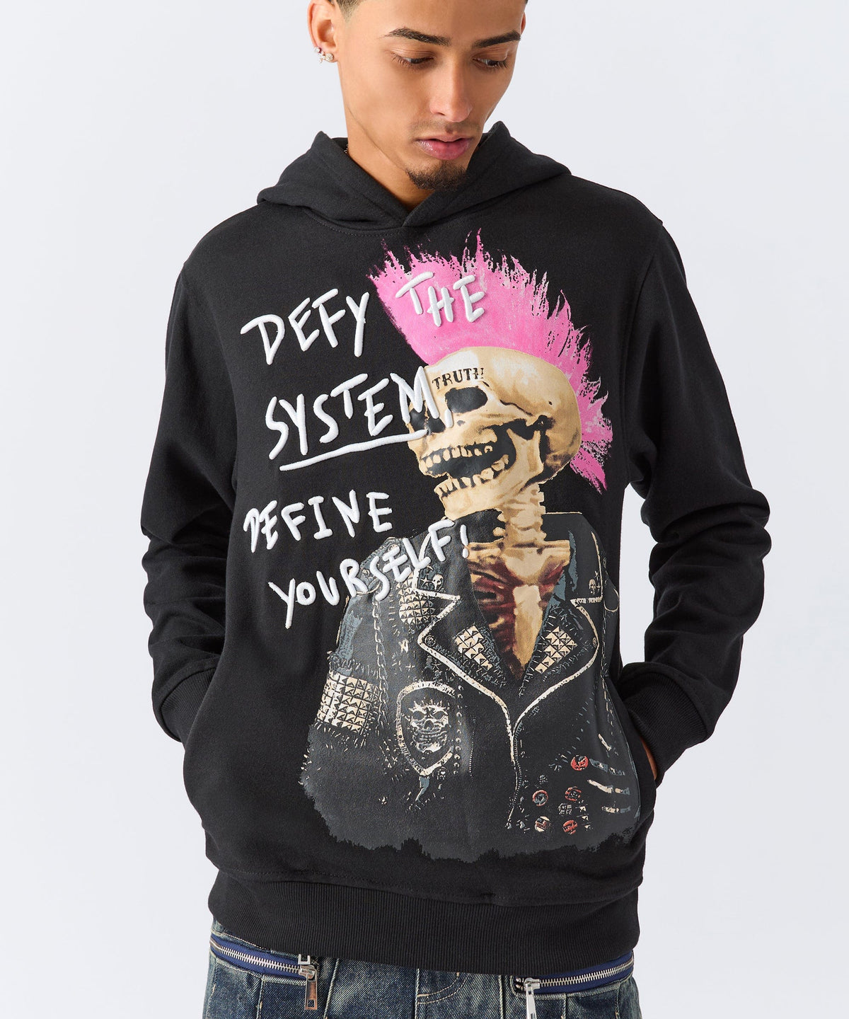 Reason Clothing Trusted Define Embroidered Hoodie - Black