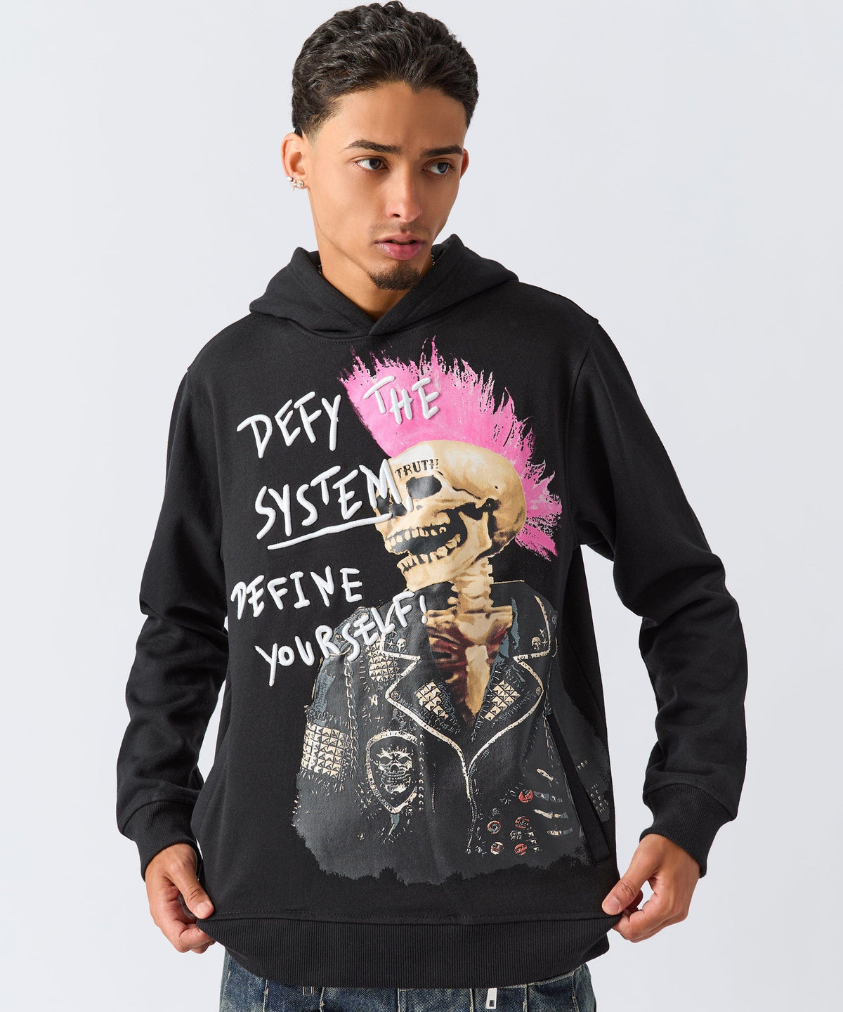 Reason Clothing Trusted Define Embroidered Hoodie - Black