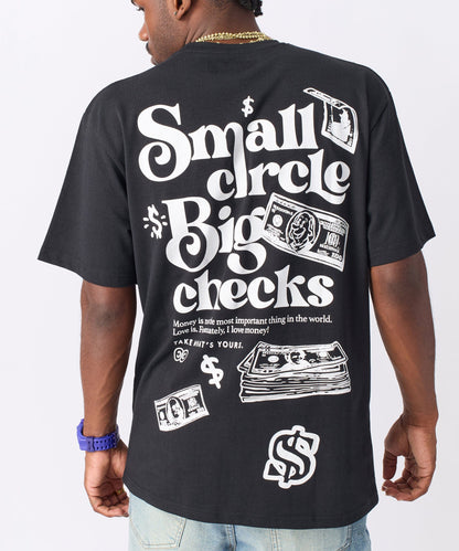 Reason Clothing Exclusive Big Checks Embroidered Short Sleeve Tee - Black