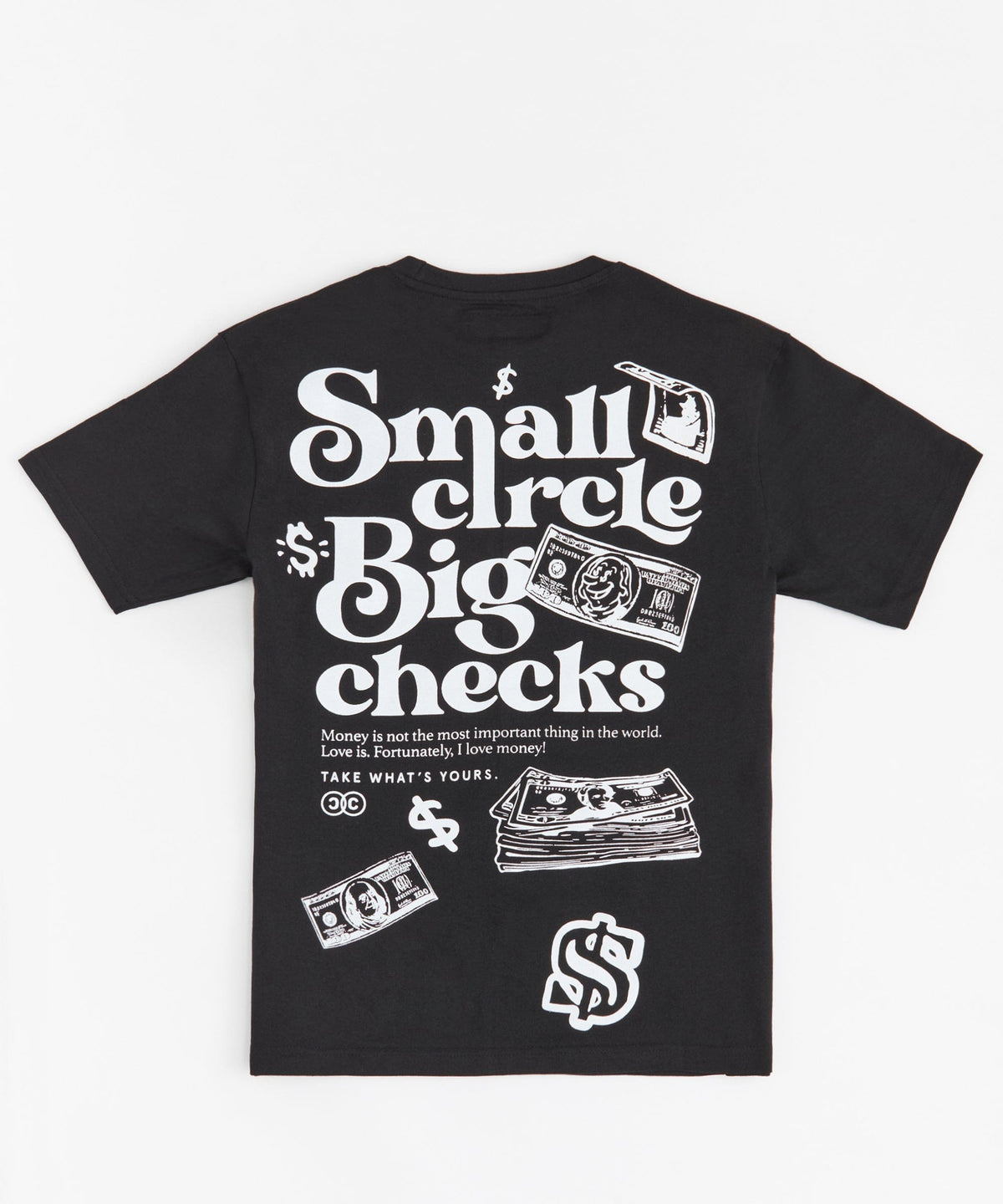 Reason Clothing Exclusive Big Checks Embroidered Short Sleeve Tee - Black