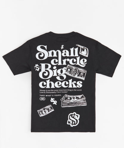 Reason Clothing Exclusive Big Checks Embroidered Short Sleeve Tee - Black