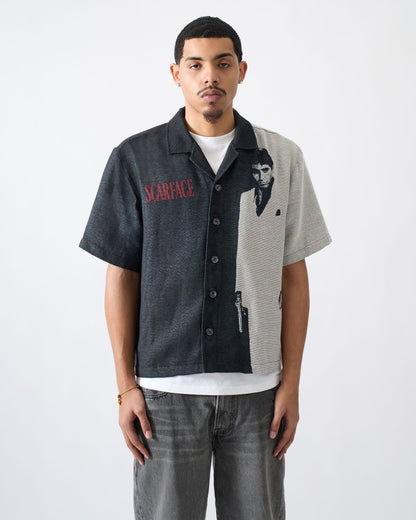 Reason Clothing Deals Scarface Tapestry Button Down - Black/White