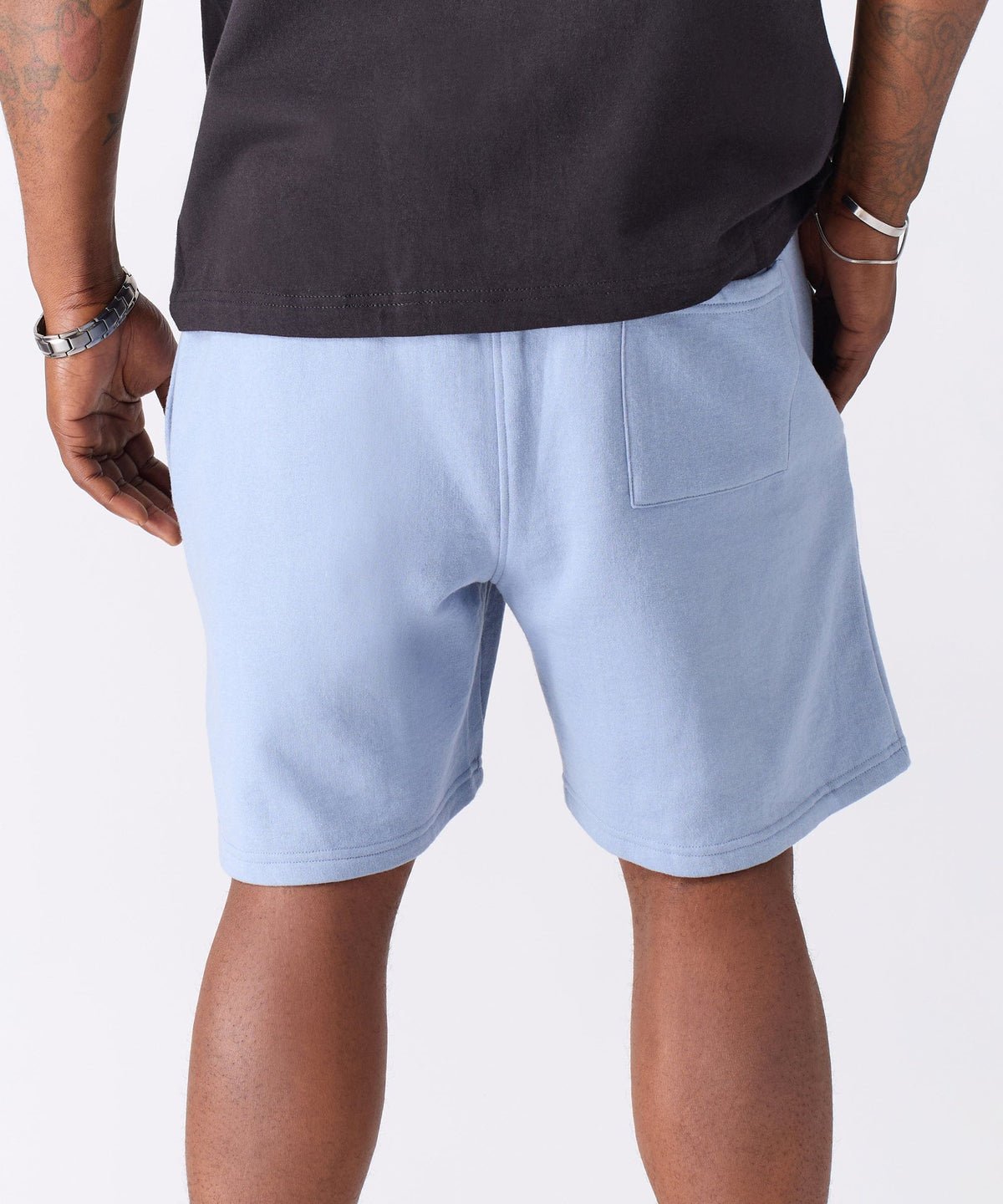 Reason Clothing Hot Sale Scarface Applique Fleece Short - Light Blue
