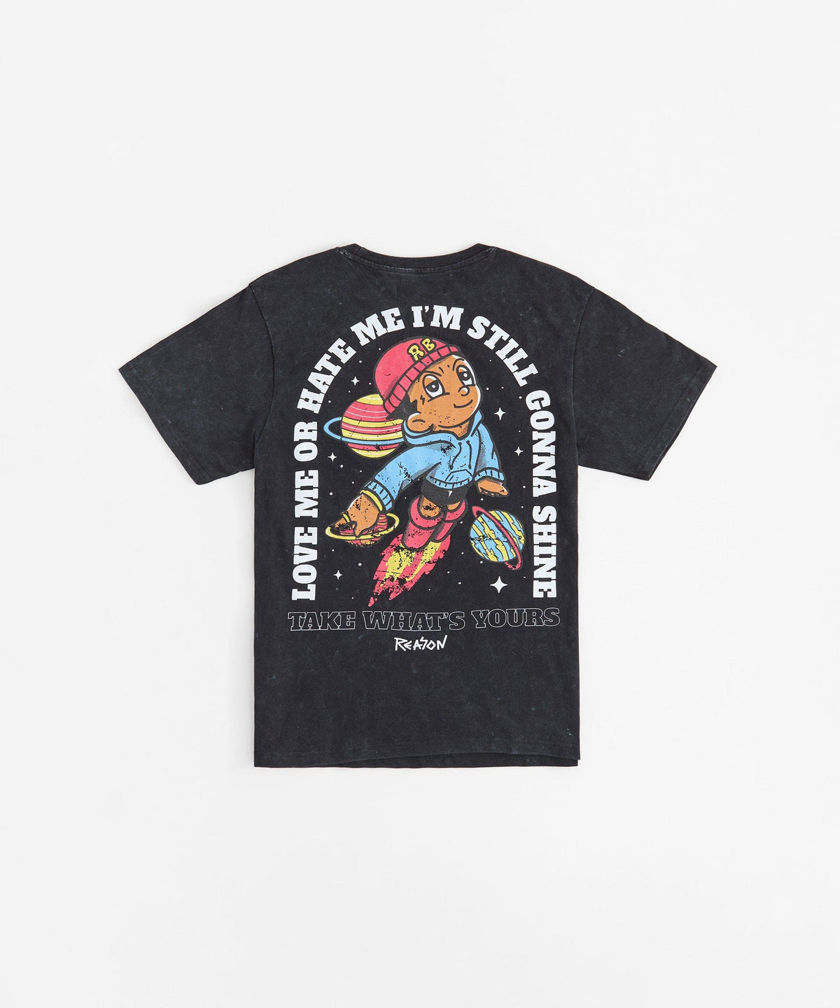 Reason Clothing Latest Reason Boy Embroidered Short Sleeve Tee - Black