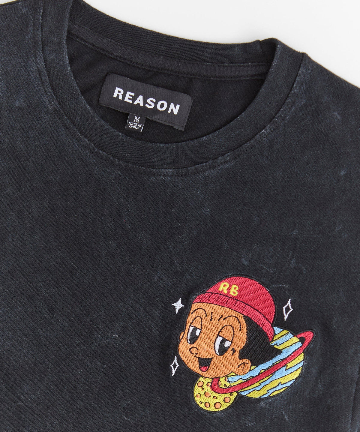Reason Clothing Latest Reason Boy Embroidered Short Sleeve Tee - Black