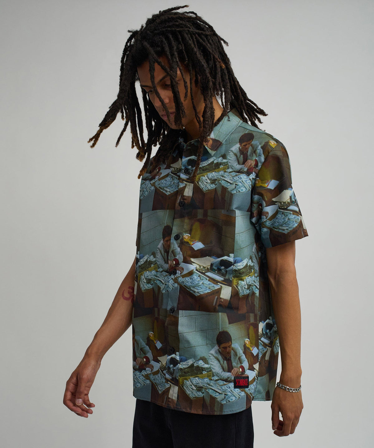 Reason Clothing Top Pick Scarface Money Woven Shirt