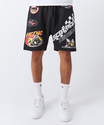 Reason Clothing Recommended Dodge Scatpack Embroidered Racing Short - Black