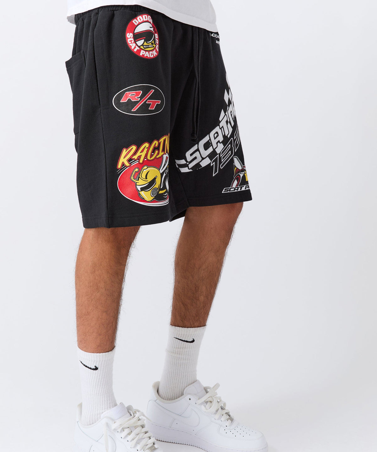Reason Clothing Recommended Dodge Scatpack Embroidered Racing Short - Black