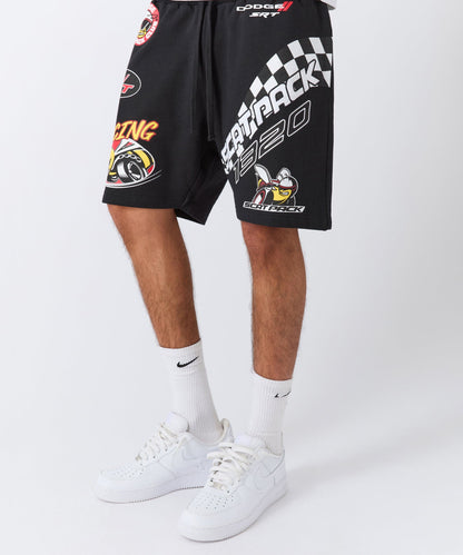 Reason Clothing Recommended Dodge Scatpack Embroidered Racing Short - Black