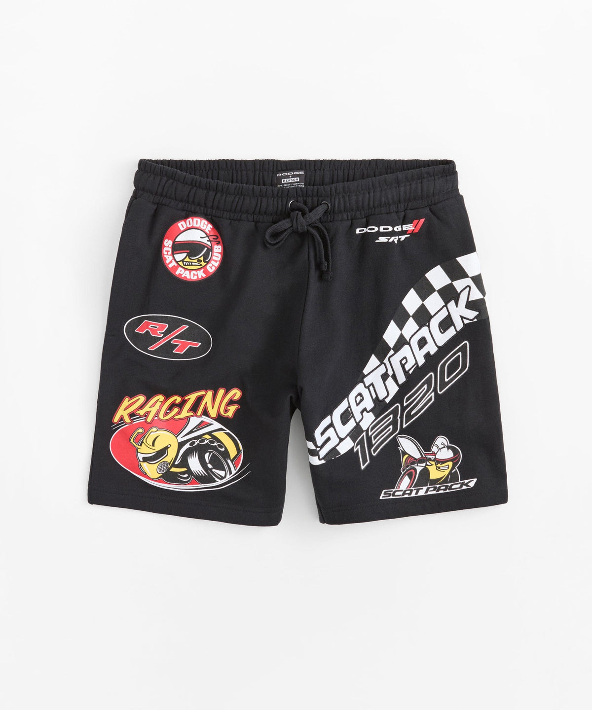 Reason Clothing Recommended Dodge Scatpack Embroidered Racing Short - Black