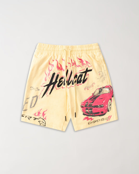 Reason Clothing Recommended Dodge Hellcat Fleece Short - Tan