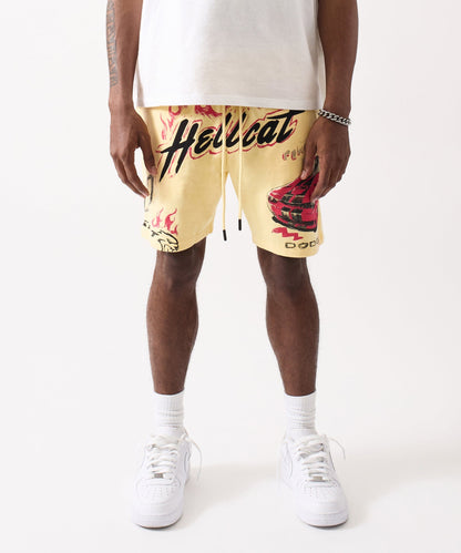 Reason Clothing Recommended Dodge Hellcat Fleece Short - Tan