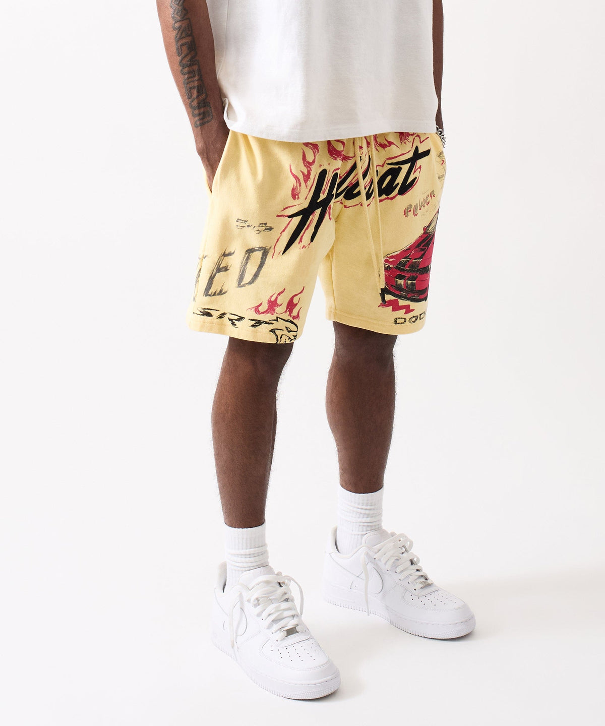 Reason Clothing Recommended Dodge Hellcat Fleece Short - Tan