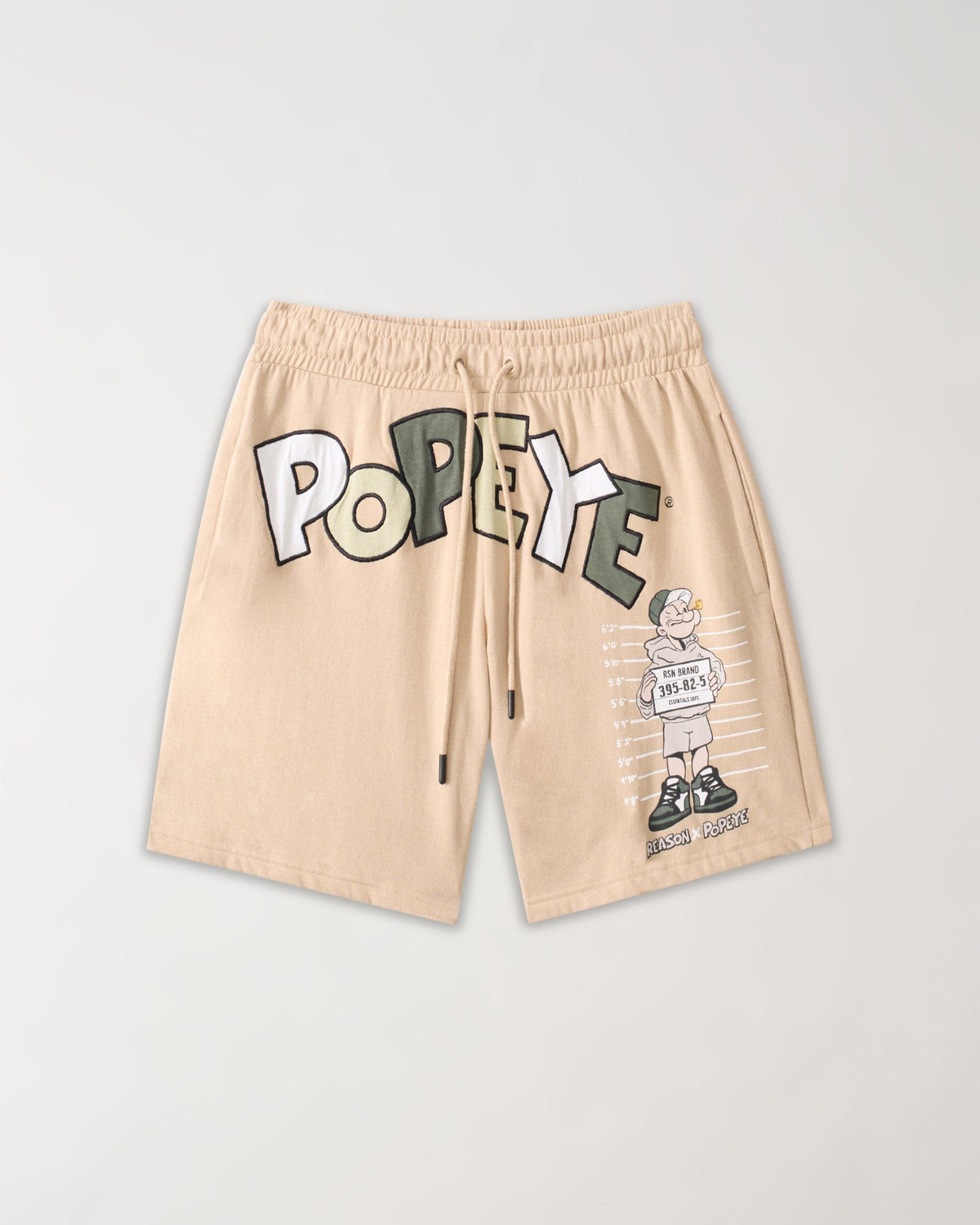 Reason Clothing Deals Popeye Mugshot Fleece Short - Tan