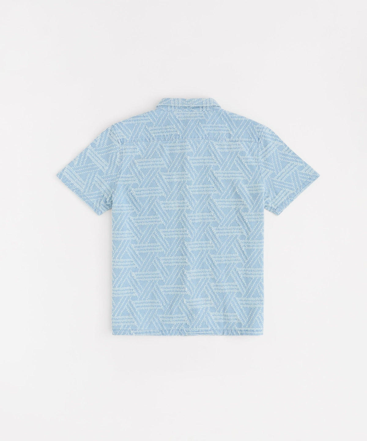 Reason Clothing Trending Textured Geometric Button Down Shirt - Light Blue