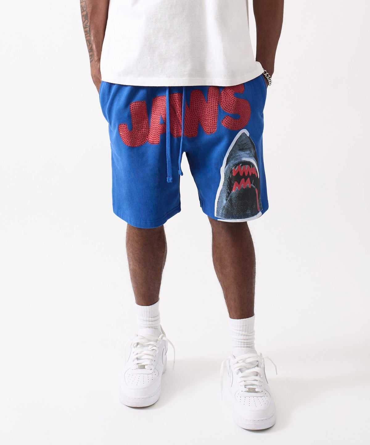 Reason Clothing Sale Jaws Fleece Short - Blue