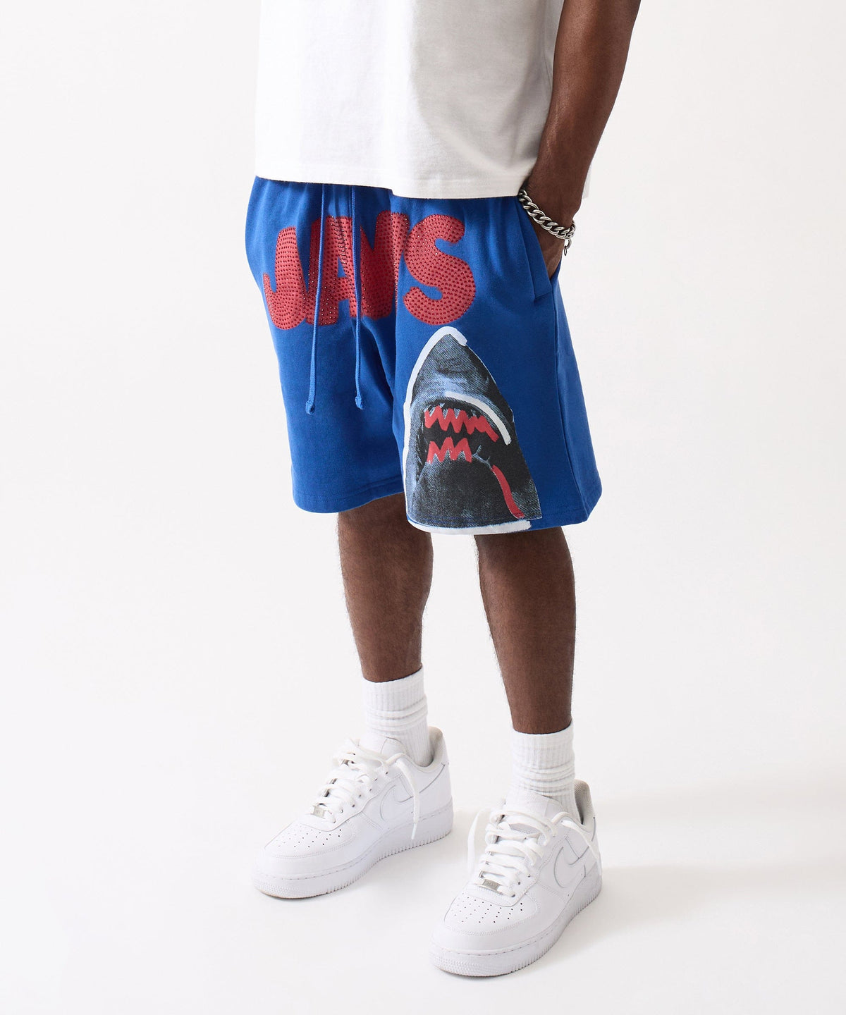 Reason Clothing Sale Jaws Fleece Short - Blue