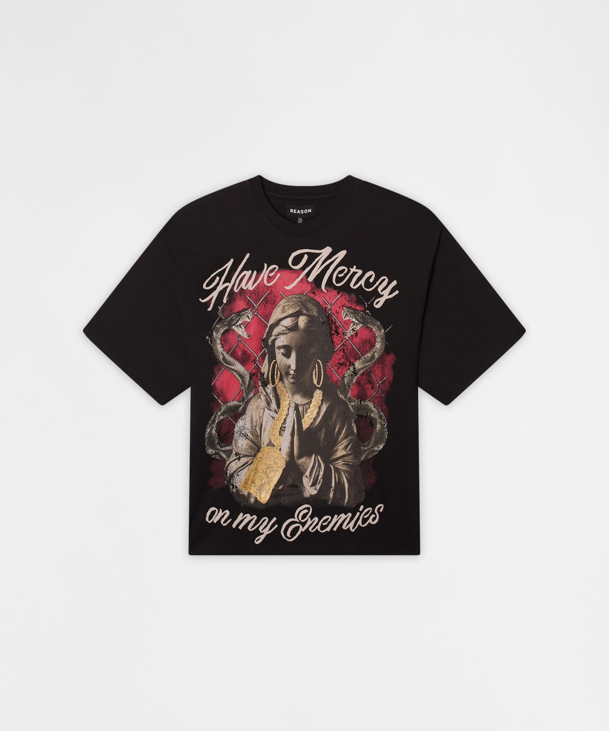 Reason Clothing Latest Plus Size Mercy Gold Short Sleeve Tee - Black